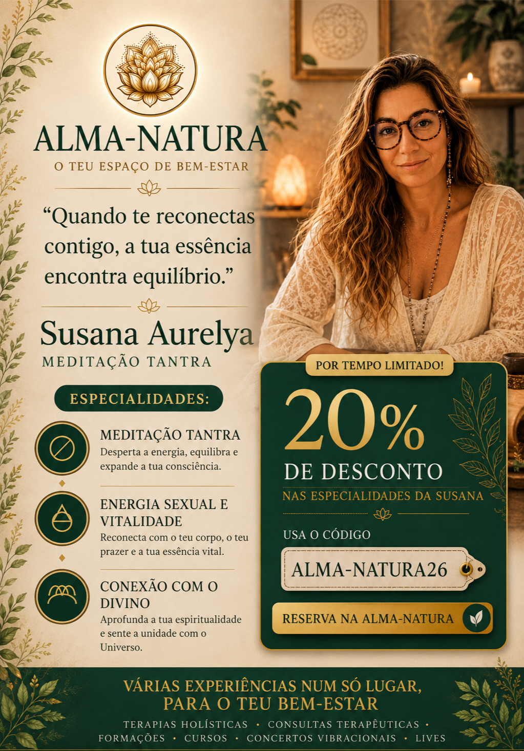 Flyer da promoção de Susana Aurelya