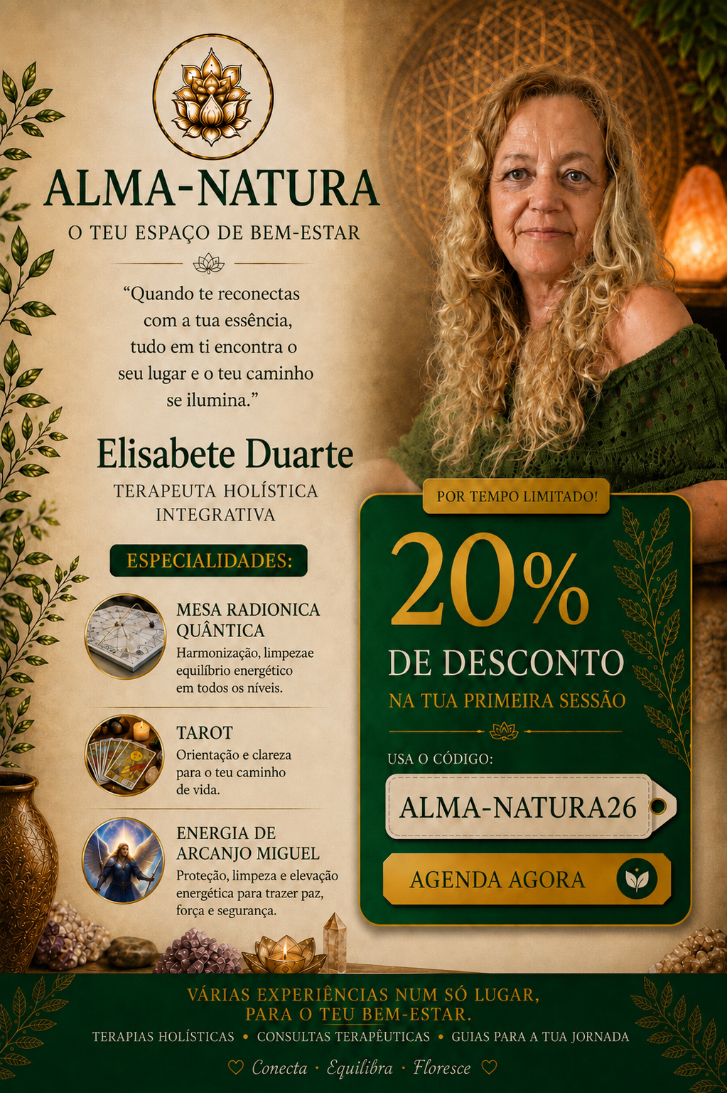 Flyer da promoção de Elisabete Duarte