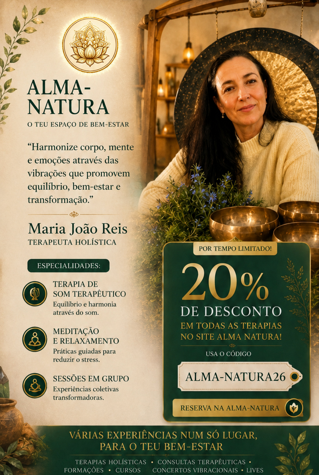 Flyer da promoção de Maria Reis