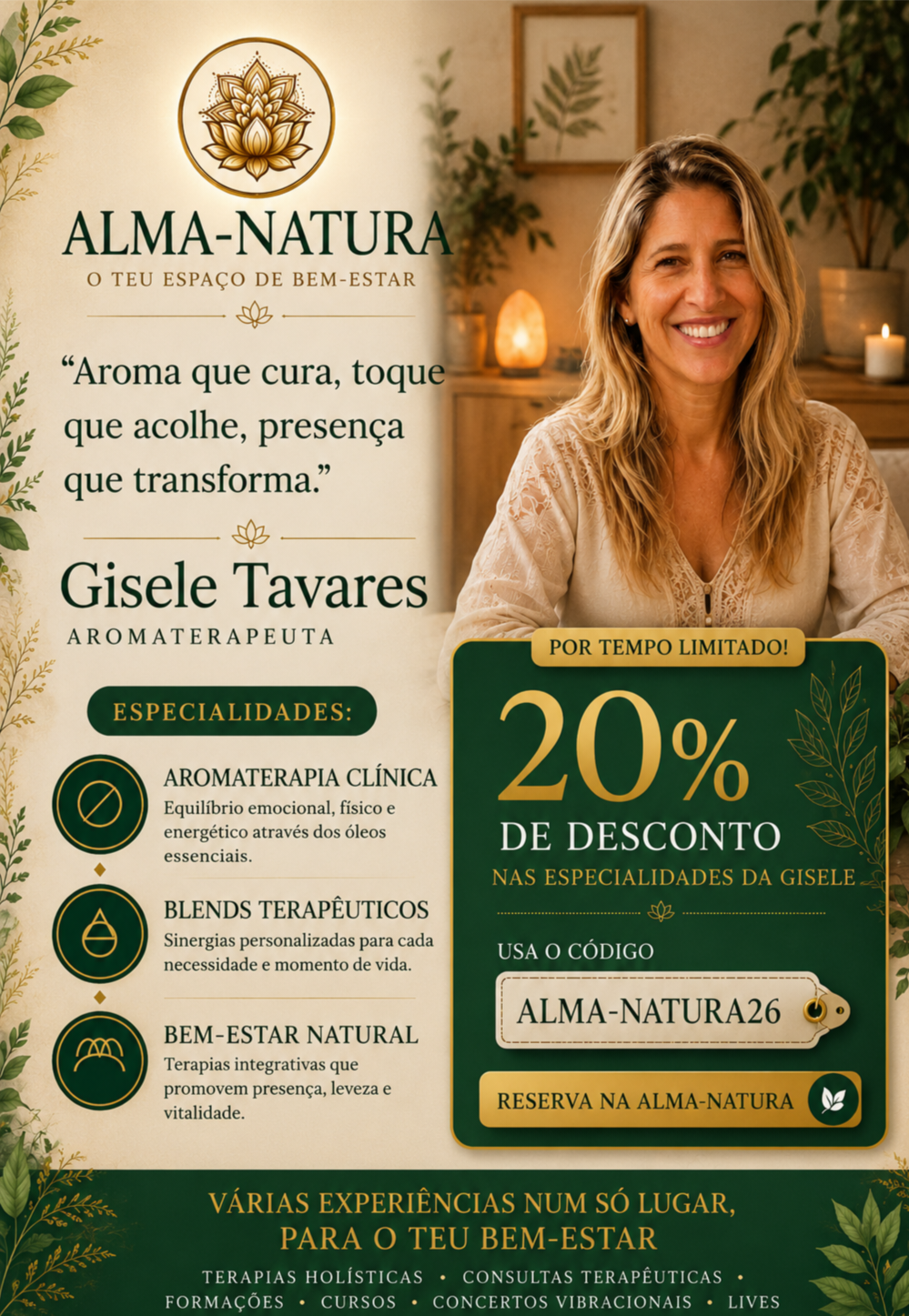 Flyer da promoção de Gisele Tavares