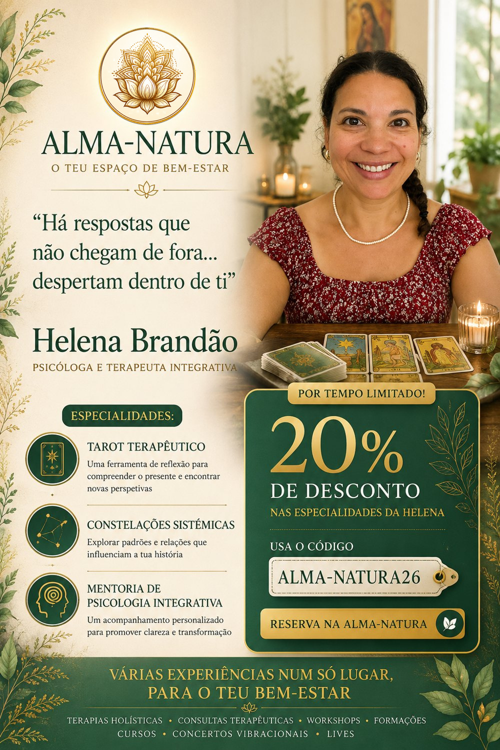 Flyer da promoção de Helena Brandão
