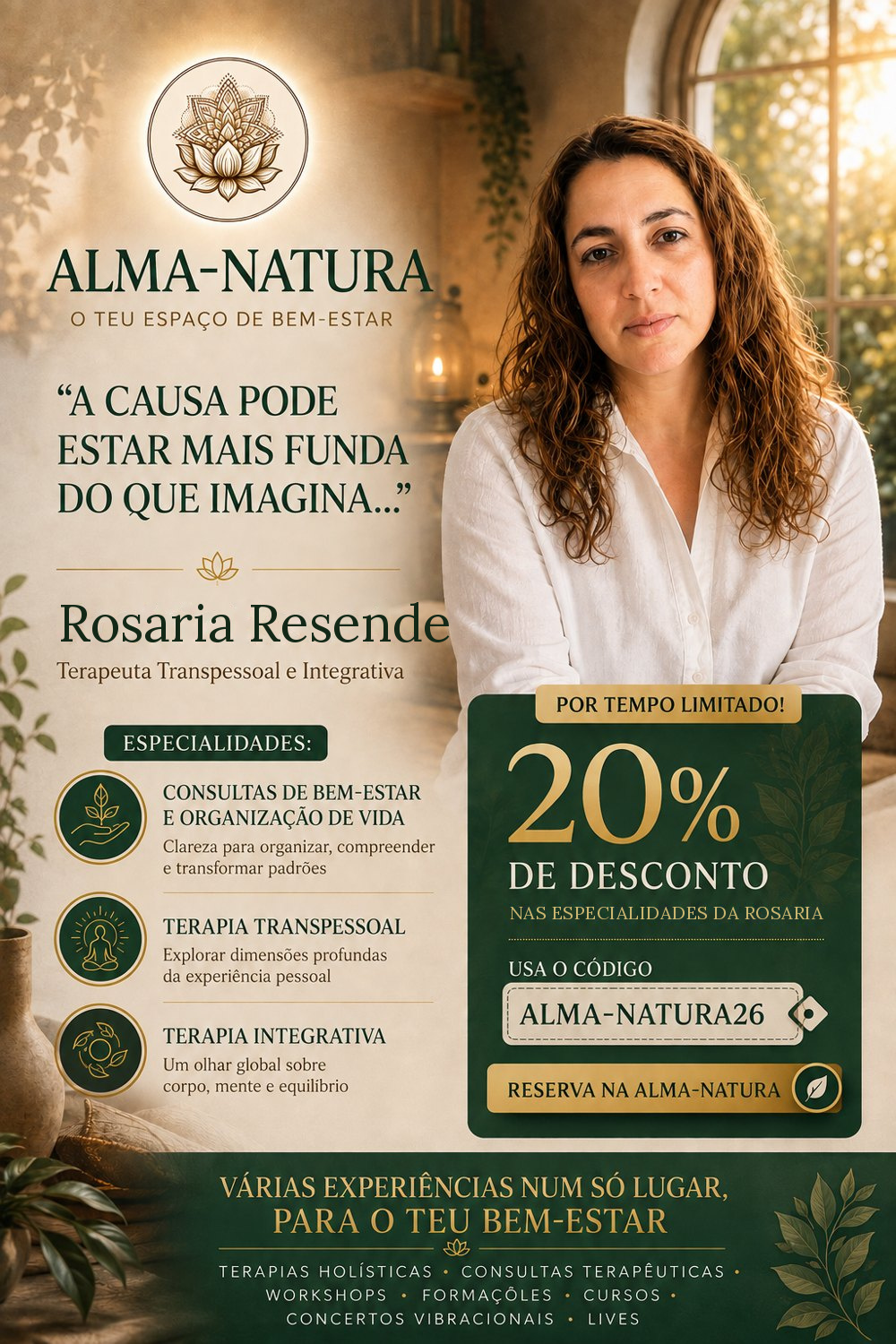 Flyer da promoção de Rosária Resende